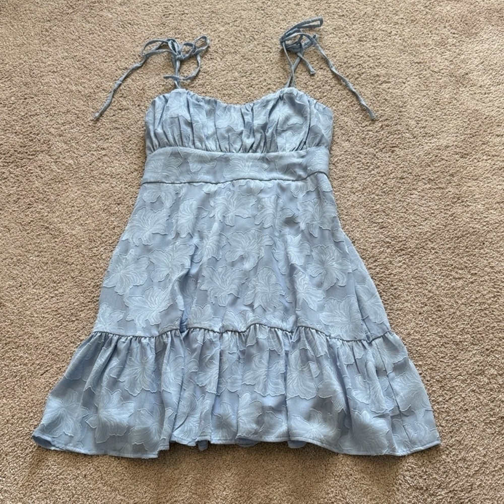 Baby Blue Floral Dress
